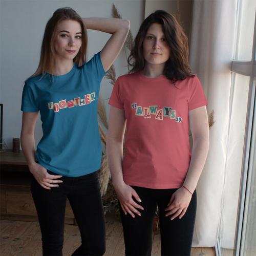 Women in T-Shirts Front View
