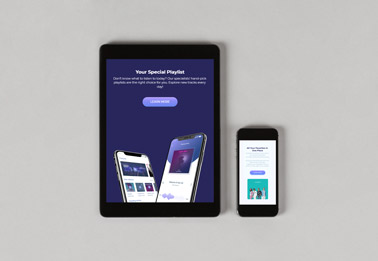 iPad and iPhone on a Grey Background