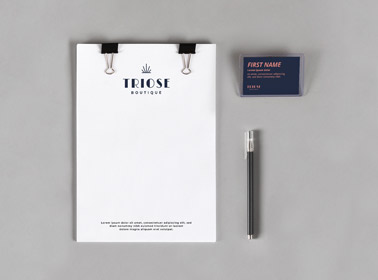 Business Flyer with an ID Card and a Pen