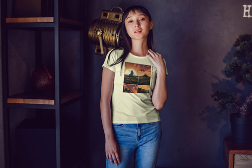 Woman in a Studio Half View