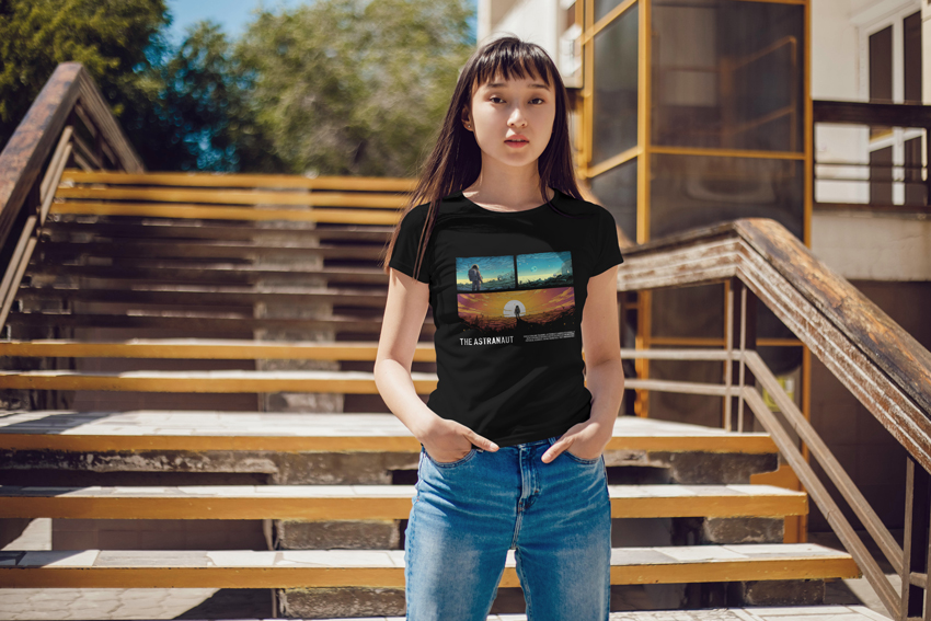 Woman on a Staircase Half View