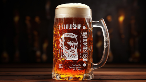 Verre à bière sur une table en bois