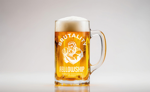 Verre à bière vu de face