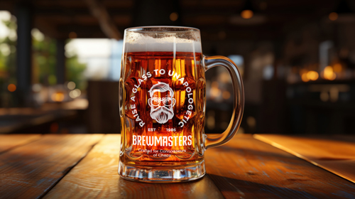 Verre à bière simple sur une table en bois