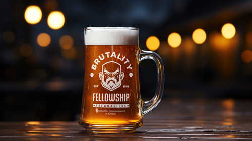 Grand verre à bière vu de face