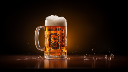 Verre de bière plein d'éclaboussures