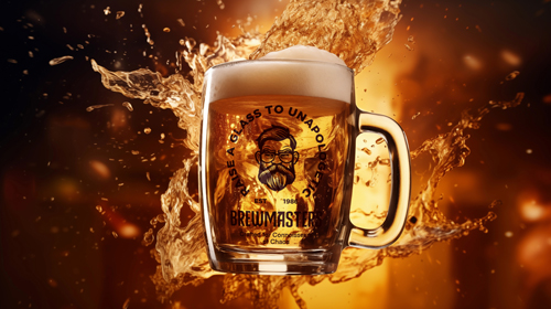 Verre à bière faisant la promotion d'une marque