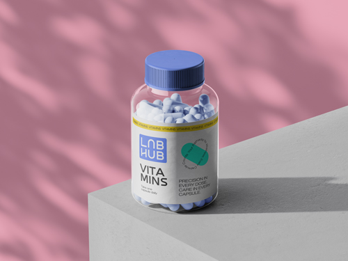 Pill Container Reflecting on Stand Surfacee