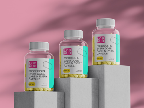 Pill Containers Placed on Stands