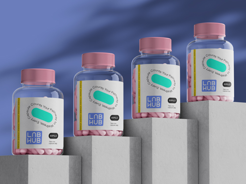 Pill Containers on Stands of Different Heights