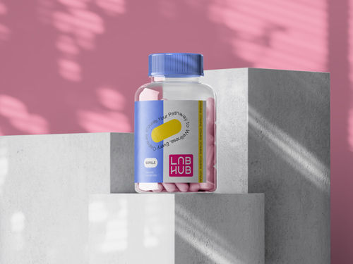 Pill Container Placed on a Piece of Rock