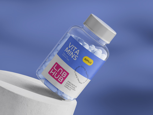 Plastic Pill Bottle Tilted View