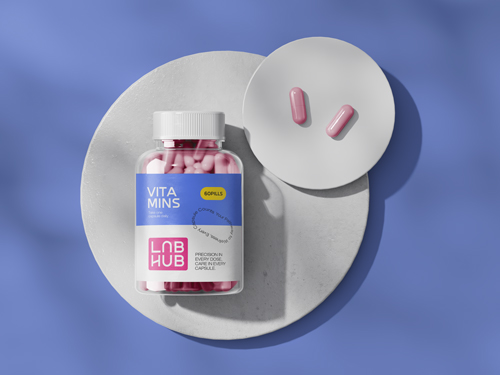 Pill Bottle on a Plate High Angle View