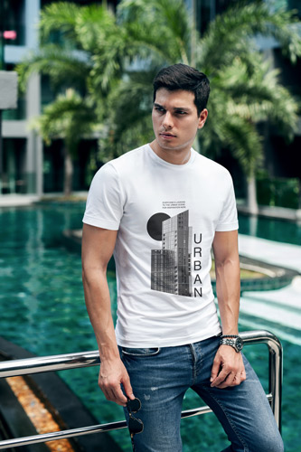 Man Standing at a Pool