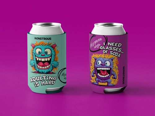 Two Beverage Cans Front View