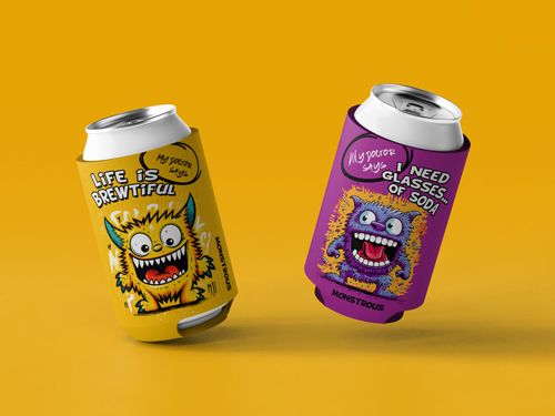 Two Beverage Cans Tilted View