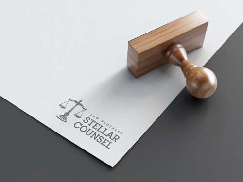 Business Stamp on a Piece of Paper