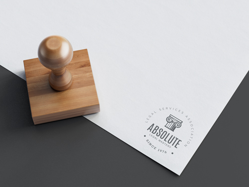 Woden Stamp on a Piece of Paper