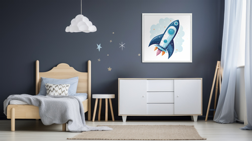 Poster in a Nigh Sky Inspired Room