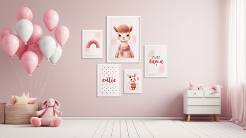 Posters in a Room in Pink Tones