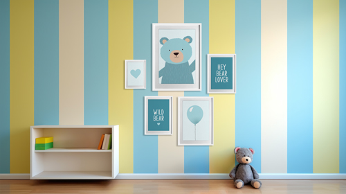 Posters Hanging on a Nursery Wall