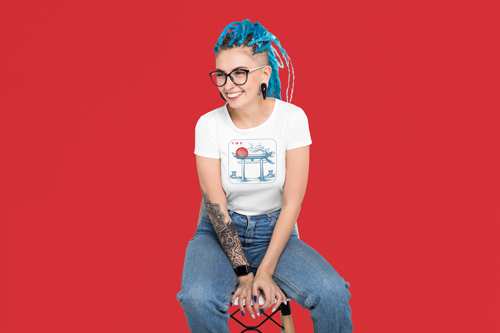 Woman Laughing in a Studio