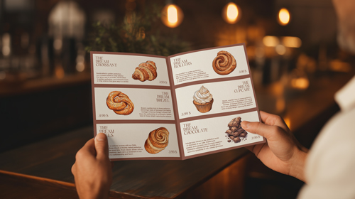 メニューを手にする人