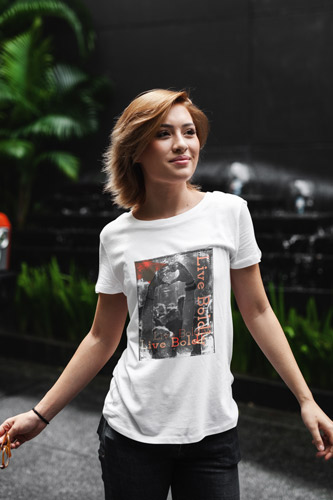 Girl Standing on a Patio