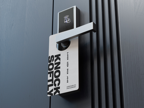 Door Sign Low Angle View