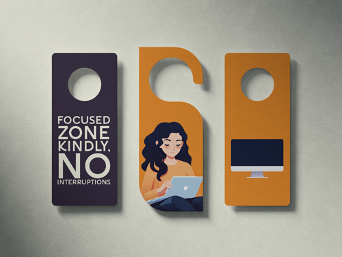 نظرة بزاوية عالية على لافتات أبواب