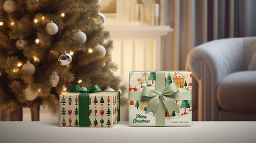 Two Gift Boxes in a Living-Room