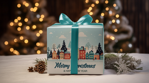 Gift Box With Christmas Decorations