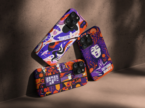 iPhones Placed Against a Wall