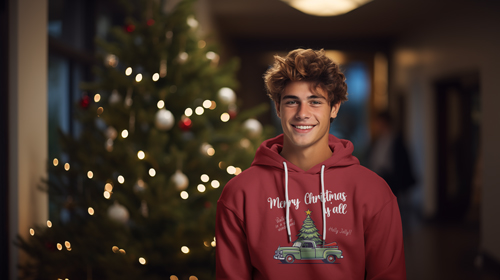 Guy Wearing a Hoodie Front View