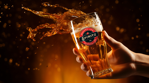 Наливание пива в воздухе