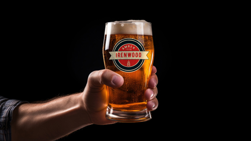 Человек держит бокал с крафтовым пивом
