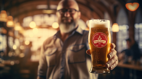 Человек с бокалом пива