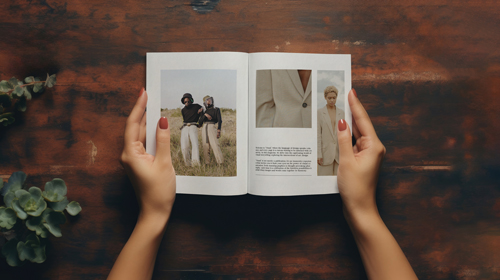 Vista de ángulo alto de una revista moderna