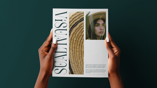 Revista sobre un fondo verde