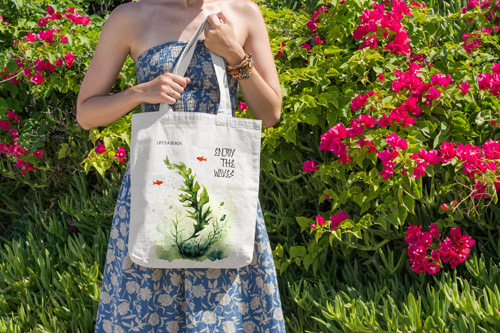 Woman Holding a Canvas Bag