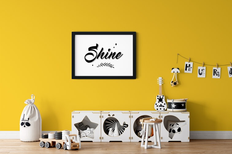 Kids Room with Toy Box Row