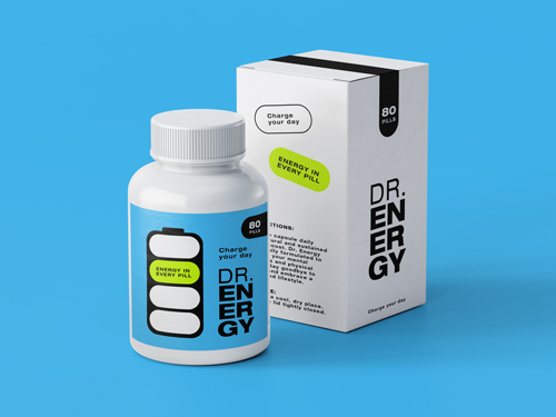 Pill Container With Its Box