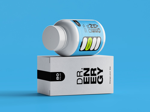 Pill Container Placed on a Box