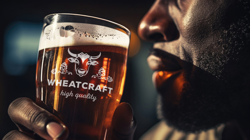 Мужчина пьет пиво, вид крупным планом