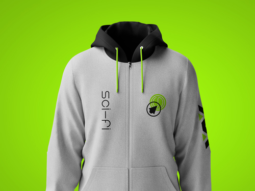 Hoodie With Zipper Front View