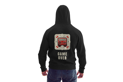 Man Showing Off His Hoodie