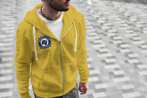 Man Wearing a Sporty Hoodie