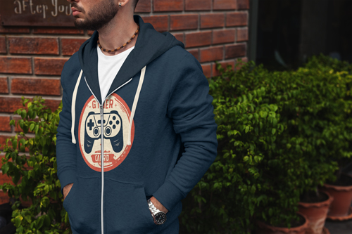 Man in a Zipper Hoodie