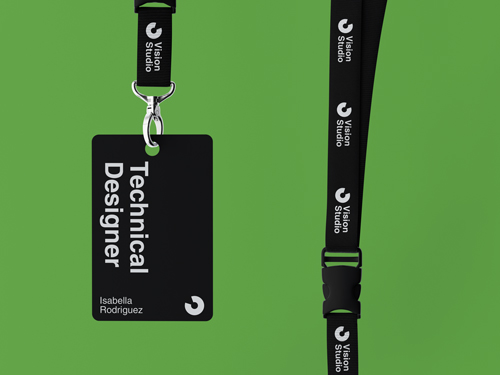 Badge de bureau avec lanière