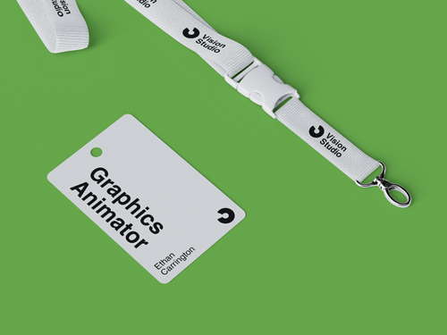 Badge et du cordon Vue en angle élevé